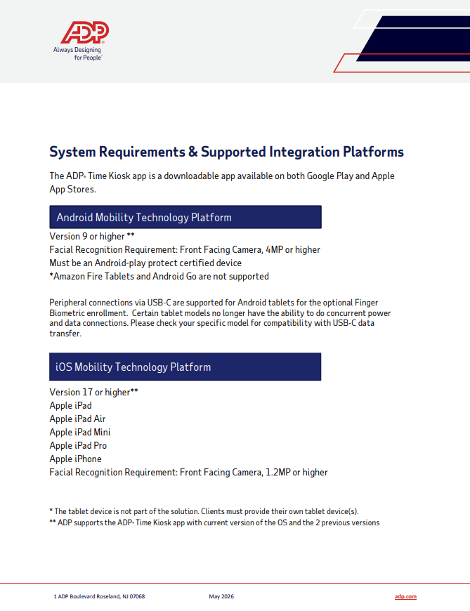 Kiosk System Requirements 2026