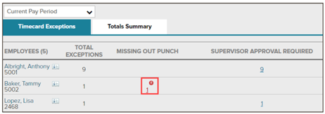 Resolve Timecard Exceptions - Hourly Timecard