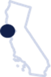 Outline of California with emphasis of San Fransisco