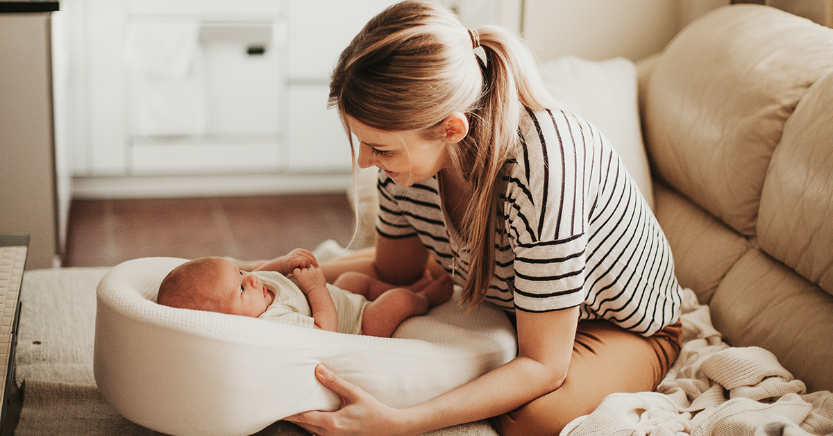 Happy mother and newborn baby